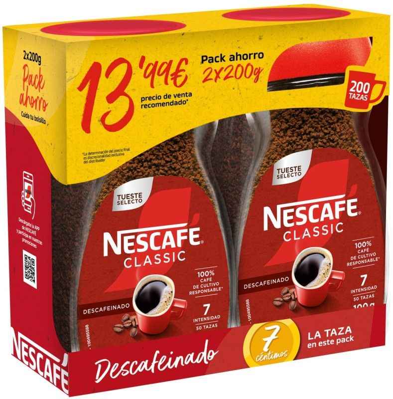CAFE SOLUB NESCAFE DESCAF 200 PK2