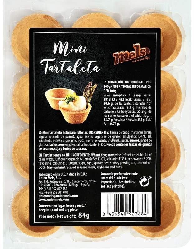 MINI TARTALETAS MELS 84G 12U