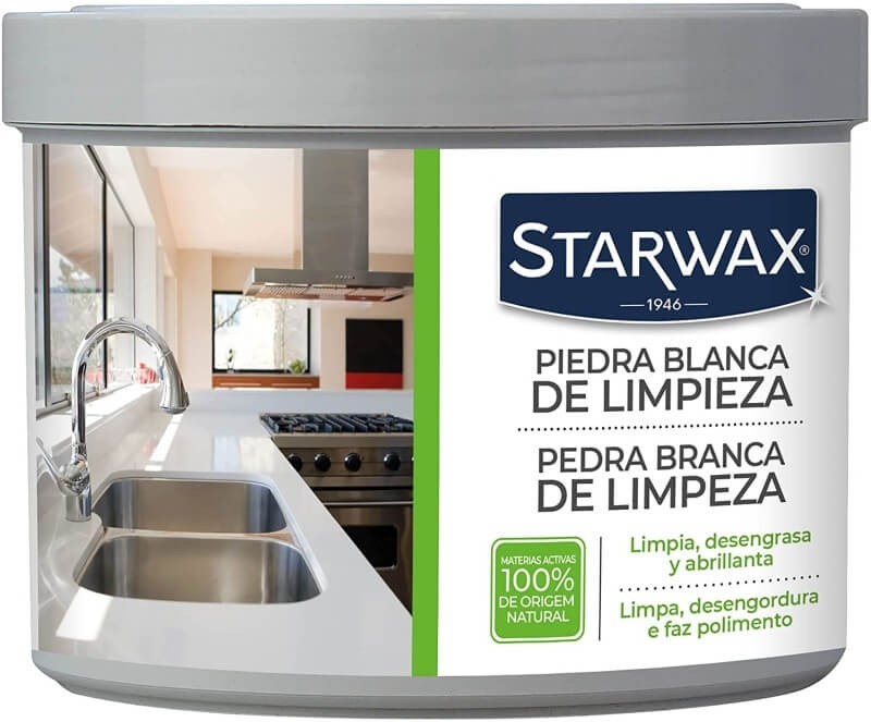 Starwax Piedra Blanca de Limpieza 375 g – Limpieza Ecológica, Desengrasante y Abrillantadora