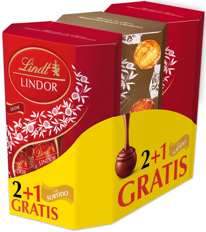 BOMBON LINDOR CORNET 135G 2U+1U STD