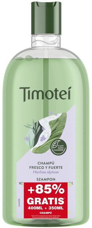 Timotei Champú Fresco y Fuerte con Hierbas Alpinas 750 ml – Vitalidad natural para un cabello fuerte y lleno de frescor
