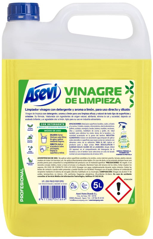 VINAGRE LIMP ASEVI PROF 5L LIMON