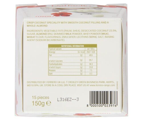 Raffaello Bombones de Coco y Almendra T15 150G