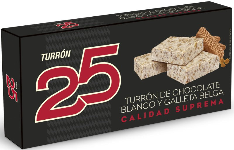 TURRON 25 150G CHOC BCO Y GALLETA
