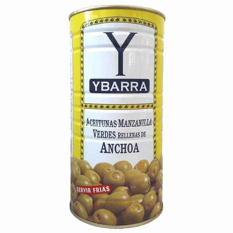 Ybarra Aceitunas Manzanilla Verdes Rellenas de Anchoa 350G – Sabor Mediterráneo en Cada Bocado