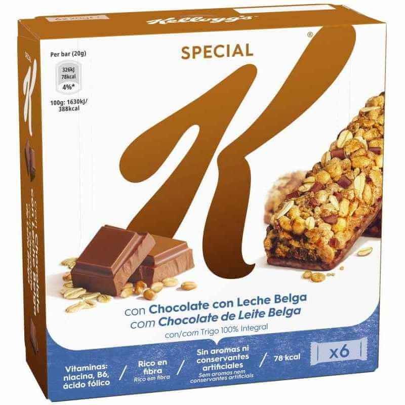 Kellogg's Barritas Special K Chocolate Belga con Leche 6 x 20 Gr