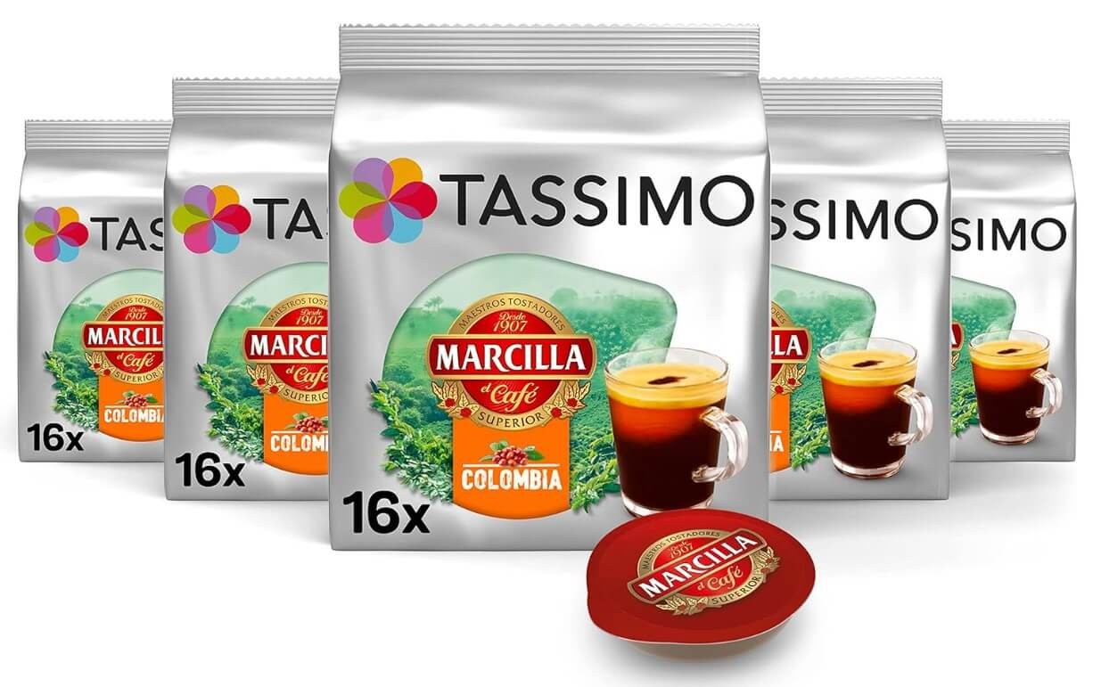 Tassimo Marcilla Café Colombia Pack 80 Cápsulas - Auténtico Sabor Colombiano en Cada Taza