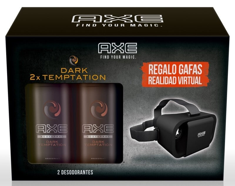 Pack Axe Dark Temptation 2 x 150 ml + Gafas de Realidad Virtual – Aroma y Tecnología