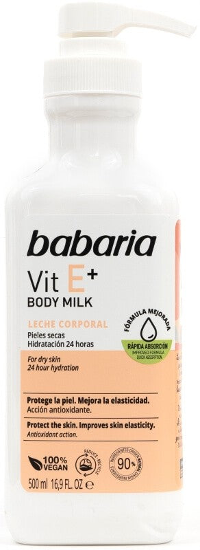 Babaria Vit E + Body Milk Leche Corporal 500 Ml