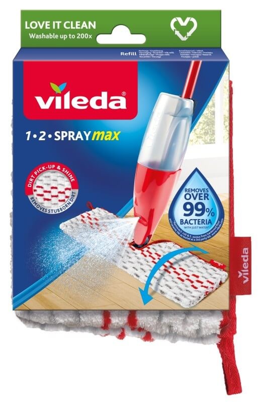 Vileda 1-2 Spray Max Recambio de Mopa de Microfibra de Doble Cara