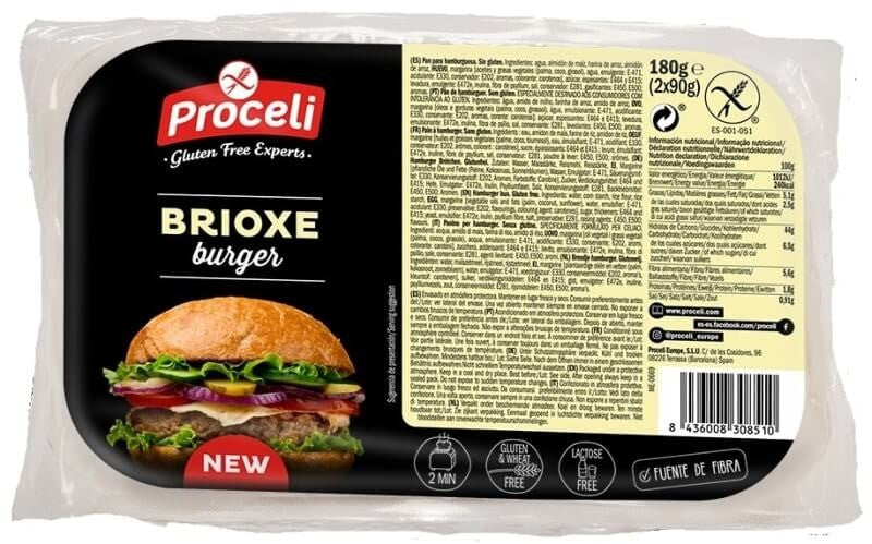 Proceli Pan Burguer Brioxe 180G - Pan Sin Gluten para Hamburguesas