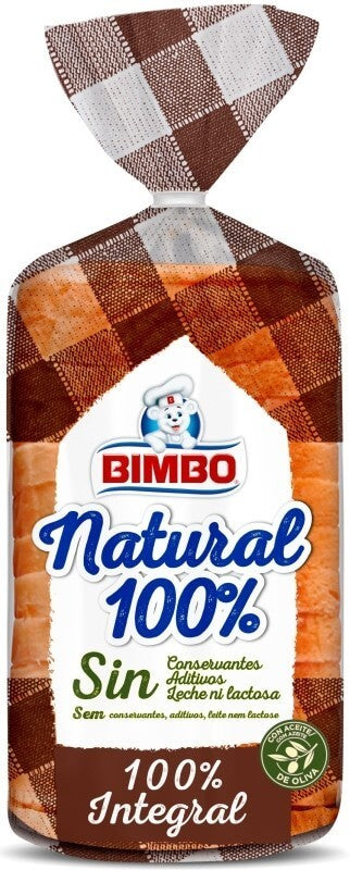 Bimbo Pan Molde Nat Integral 100% 450 Gr