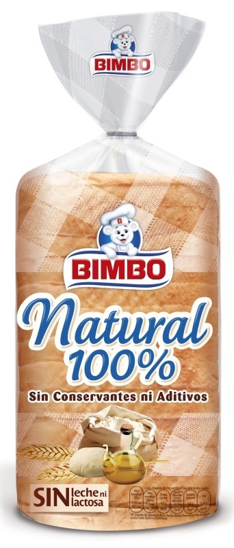 Bimbo Natural 100 % Sin Conservantes ni Aditivos Sin Leche ni Lactosa 460 Gr