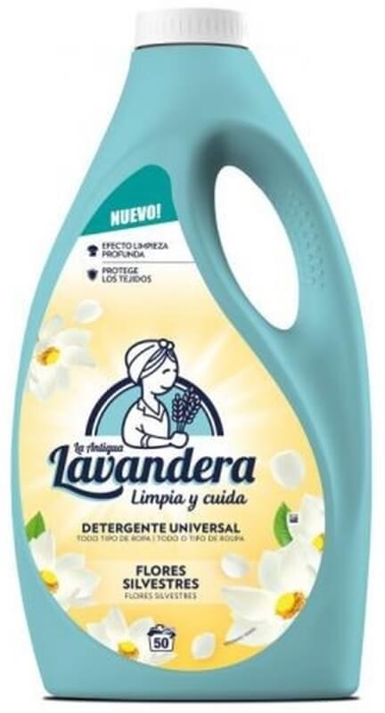 La Antigua Lavandera Detergente Universal Flores Silvestres 2,5L (50 Lavados) – Limpieza Profunda y Fragancia Natural