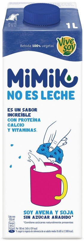 Mimik Bebida Avena y Soja Pk 6 x 1 L