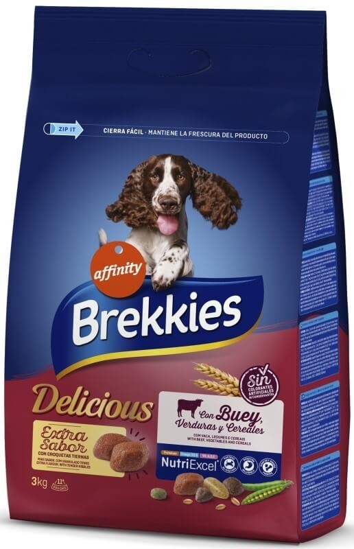 Brekkies Pienso con Buey Verduras y Cereales 3Kg