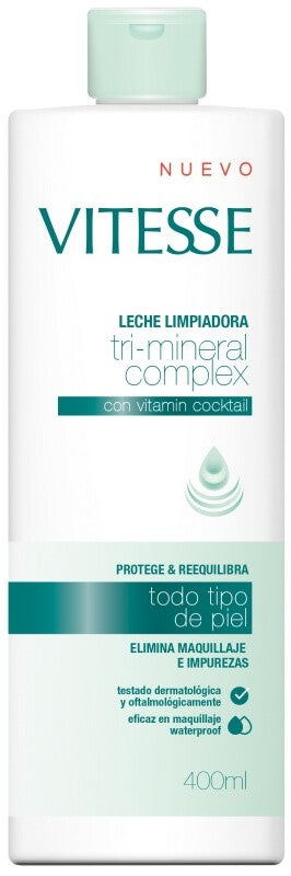 Vitesse Leche Limpiadora Tri-Mineral Complex 400 ml – Elimina Maquillaje e Impurezas con Suavidad