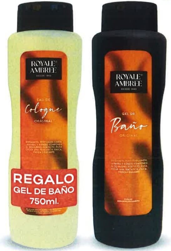 Royale Ambree Eau de Cologne 750 ml + Gel de Baño 750 ml – Frescura y Cuidado para tu Piel