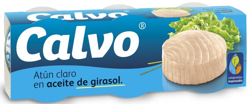 Calvo Atún Claro en Aceite de Girasol RO-65 PK3AF