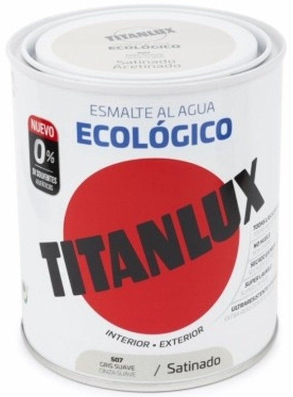 Titanlux Esmalte Al Agua Int y Ext 507 Gris Suave Satinado 750