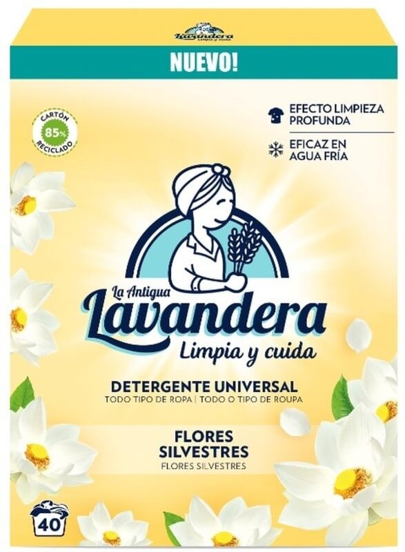 La Antigua Lavandera Detergente en Polvo Universal 40 Dosis - Limpieza Profunda y Aroma Fresco