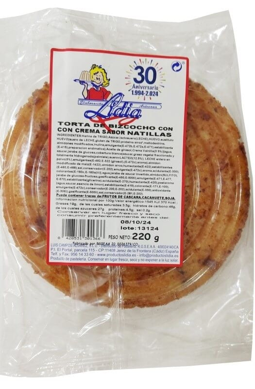 Lidia Torta de Bizcocho con Crema Sabor Natillas 230G
