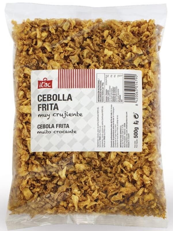 Itac Cebolla Frita 500 g - El Topping Crujiente Perfecto para Realzar el Sabor de Tus Platos
