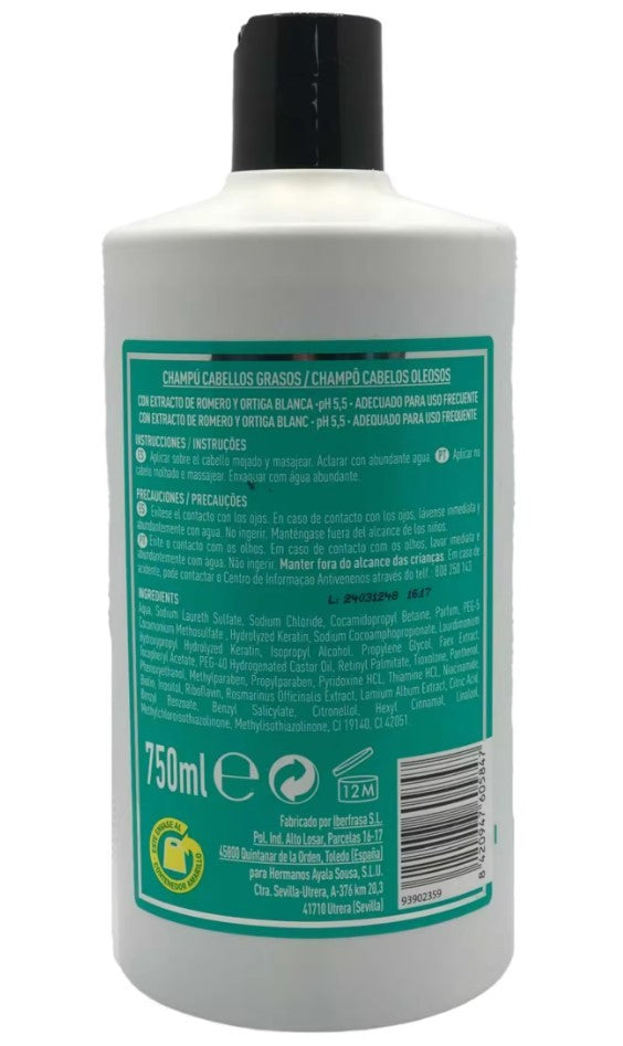 Ayala Champú Cabellos Grasos con Keratina 750 ml