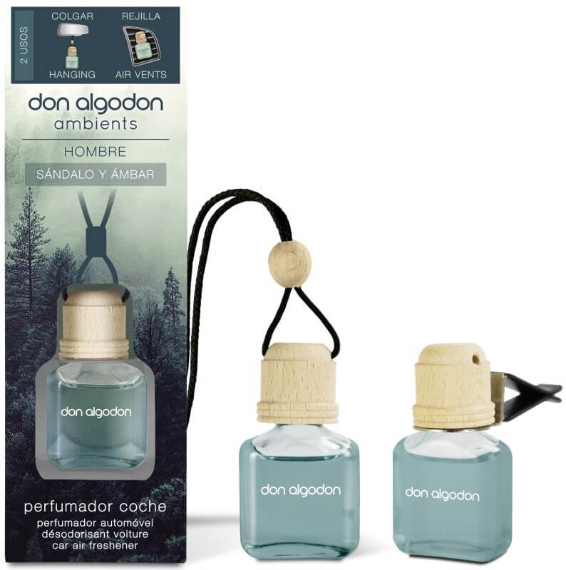 Don Algodón Ambientador para Coche Sándalo y Ámbar 6,5 ml - Elegancia y Masculinidad en Cada Viaje