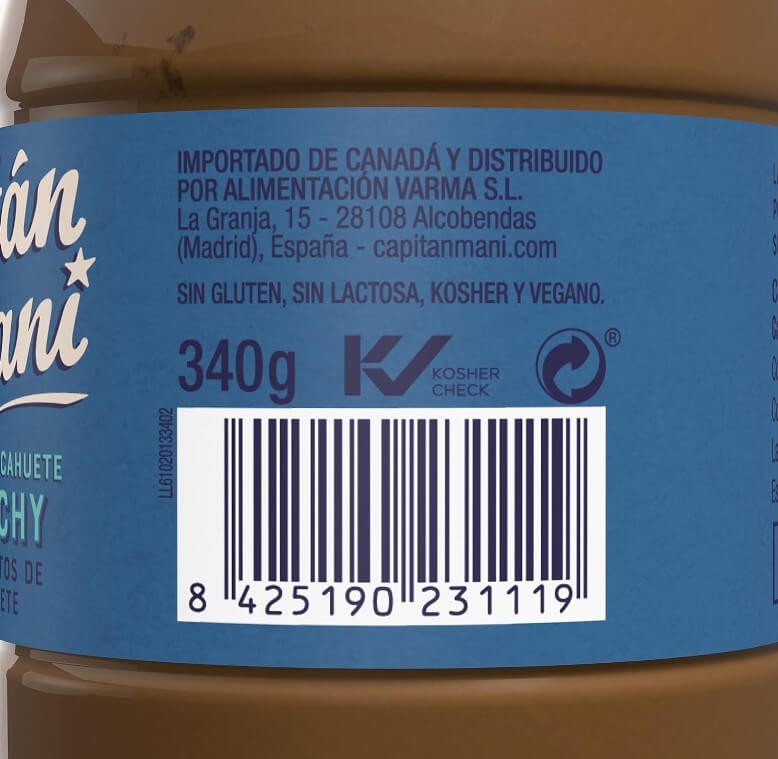 Capitán Maní Crema de Cacahuete Crujiente 340G