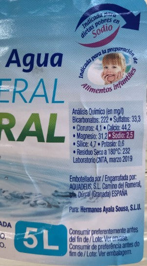 Ayala Agua Mineral Natural 5L – Hidratación Pura y Equilibrada para el Día a Día