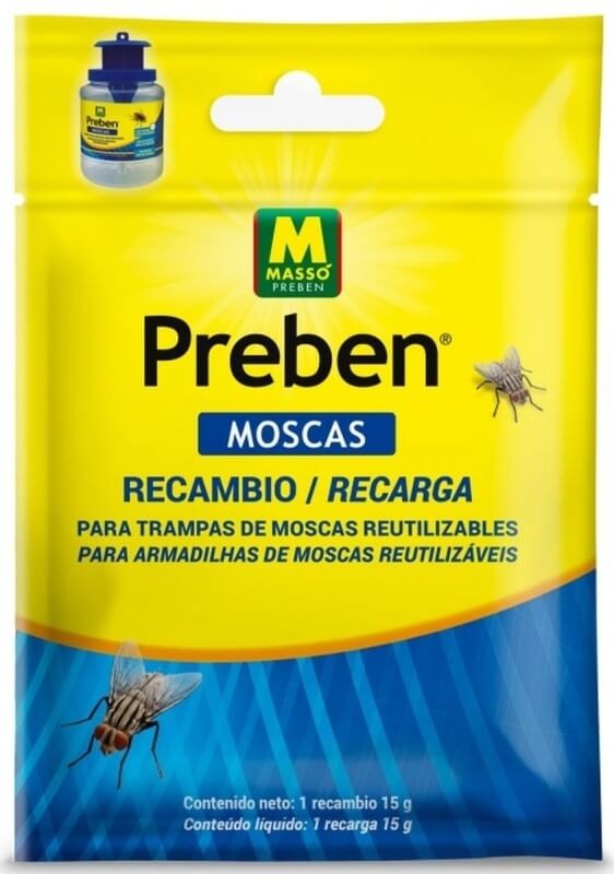 Preben Recambio para Trampas de Moscas 15 g – Reactiva tu Defensa Contra Insectos Voladores