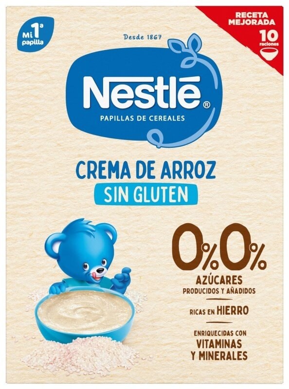 Nestlé Crema de Arroz Sin Gluten 0% Azúcares 180G