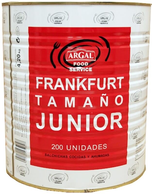 Argal Food Service Salchichas Frankfurt Tamaño Junior 200U 4,2 kg