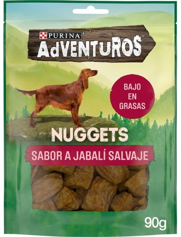 Purina Adventuros Snacks Nuggets Sabor a Jabali Salvaje 90G