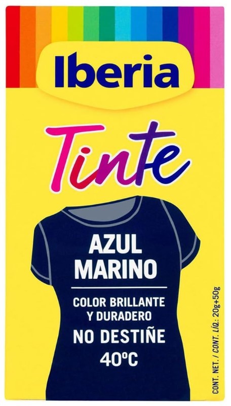 Iberia Tinte para Ropa Azul Marino 40 °C – Color Brillante y Duradero para tus Prendas