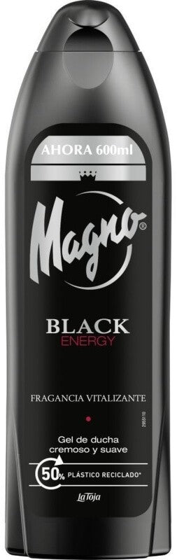 Magno Black Energy Gel de Ducha 600 ml – Energía y Frescor para tu Piel Cada Día