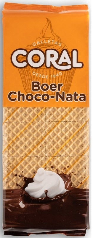 Coral Boer Galletas Choco-Nata 400G - El Doble Placer Crujiente con Relleno Cremoso