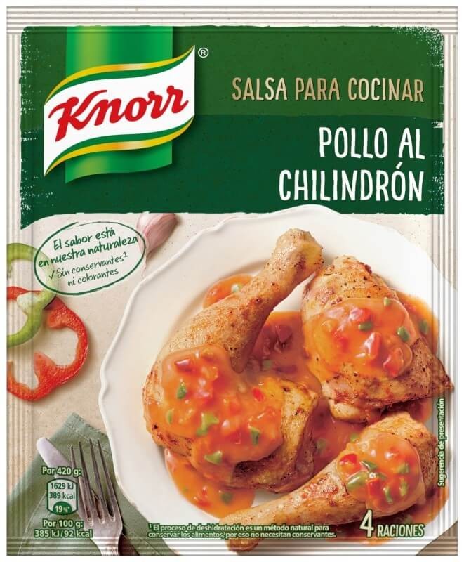 Knorr Salsa para Cocinar Pollo al Chilindrón 52g – Sabor Casero Fácil y Rápido