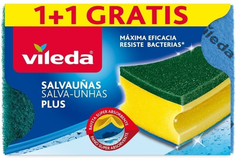 Vileda Salvauñas Plus Estropajos Pack 1+1 Gratis