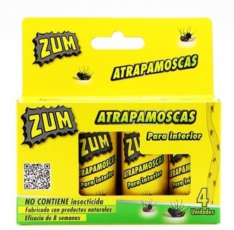ZUM AtrapaMoscas para Interior 4 Unidades – Solución Natural y Eficaz para el Control de Insectos