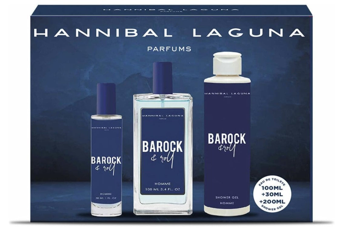 Hannibal Laguna Barock & Roll Homme Set - Eau de Toilette 100ml + 30ml + Shower Gel 200ml