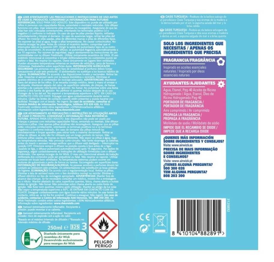 Air Wick Freshmatic Oasis Turquesa Aparato + Recambio