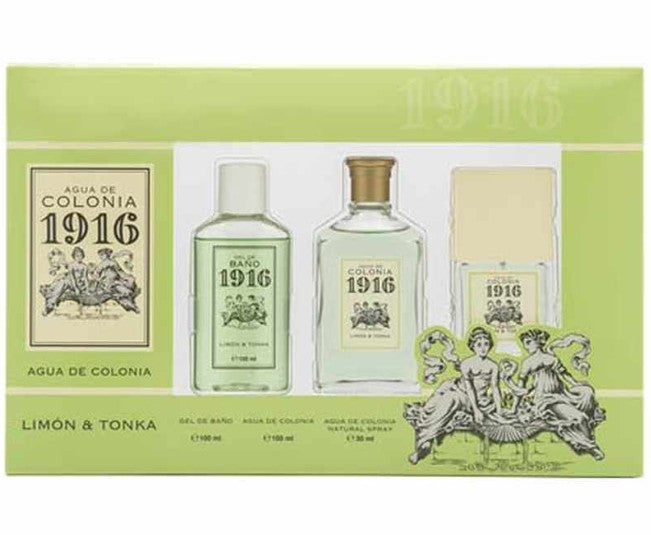 1916 Estuche Limón & Tonka 100 ml + Mini 30 ml + Gel De Baño 100 ml