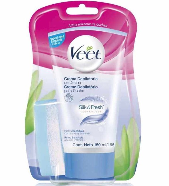 Veet Crema Depilatoria De Ducha Para Piernas Piel Sensible 150 ml