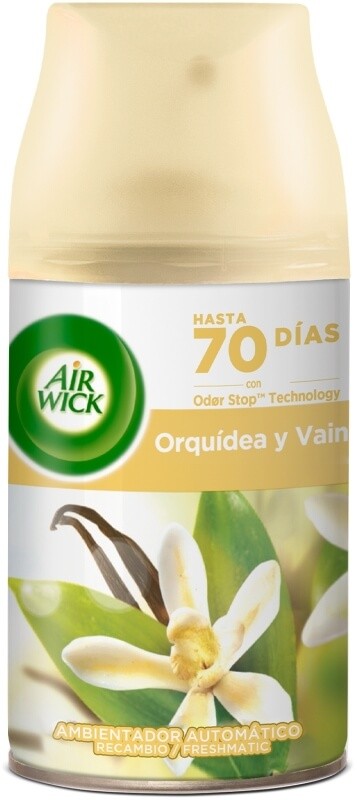 Air Wick Ambientador Automático Recambio Orquídea y Vainilla 250 ml – Fragancia Duradera y Elegante para tu Hogar