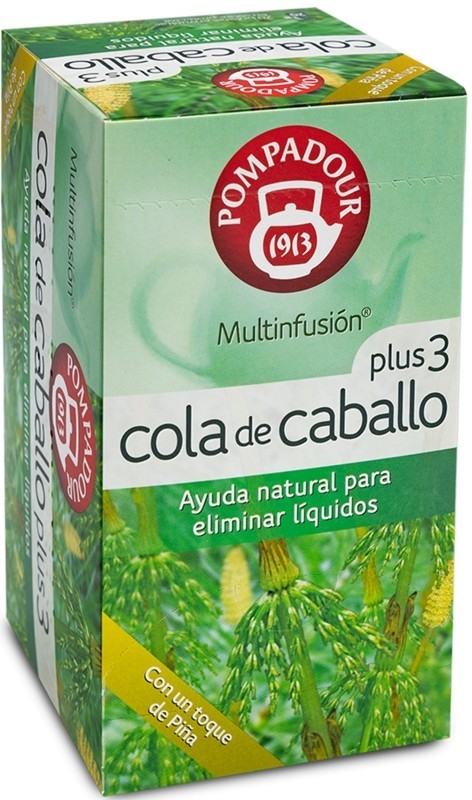 Pompadour Multinfusión Cola de Caballo Plus 3 20 Sobres – Ayuda Natural para Eliminar Líquidos