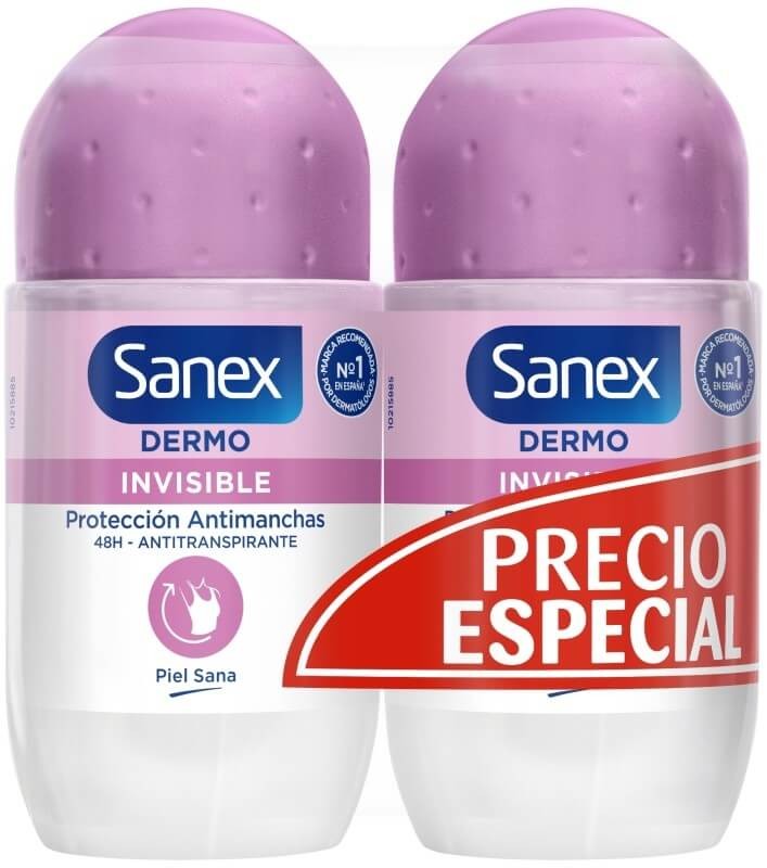 Sanex Desodorante Roll On Invisible 2 x 50 ml