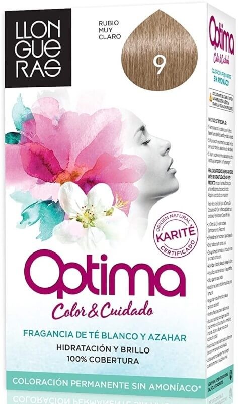 Llongueras Optima Tinte de Pelo Color Rubio Muy Claro 9