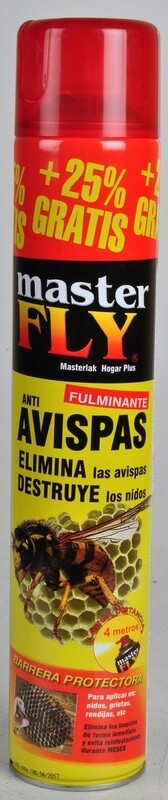 Masterfly Insecticida Avispas Spray 600 ml +150 ml